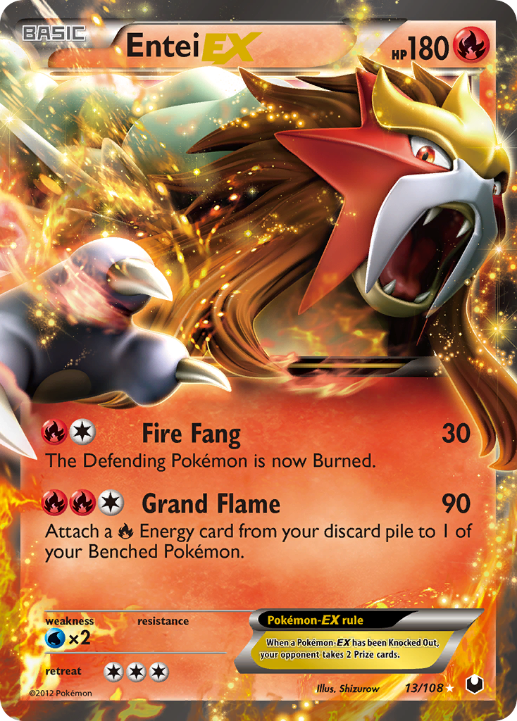 Entei EX (13/108) [Black & White: Dark Explorers] | Fandemonia Ltd