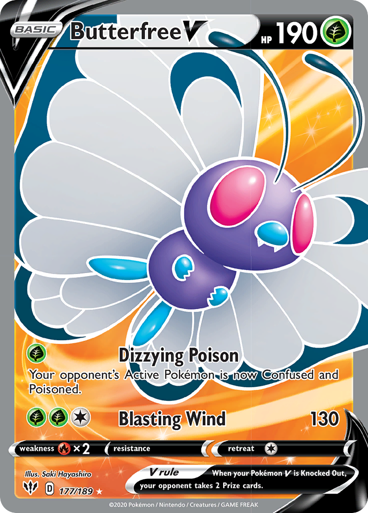 Butterfree V (177/189) [Sword & Shield: Darkness Ablaze] | Fandemonia Ltd