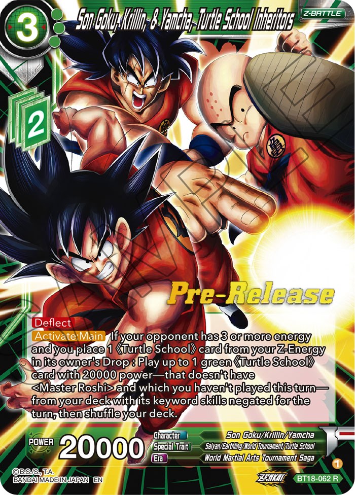 Son Goku, Krillin, & Yamcha, Turtle School Inheritors (BT18-062) [Dawn of the Z-Legends Prerelease Promos] | Fandemonia Ltd