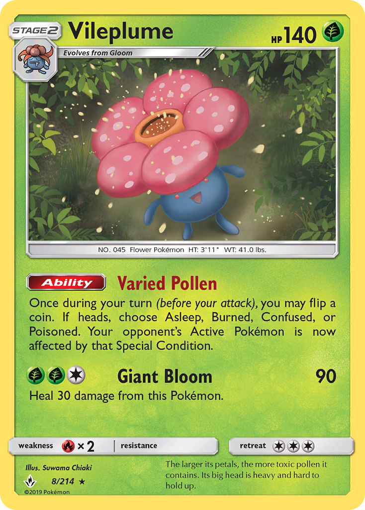 Vileplume (8/214) [Sun & Moon: Unbroken Bonds] | Fandemonia Ltd