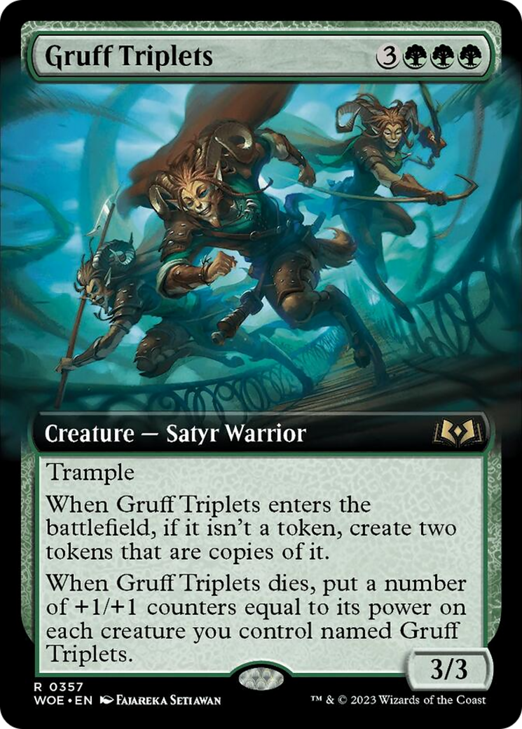 Gruff Triplets (Extended Art) [Wilds of Eldraine] | Fandemonia Ltd