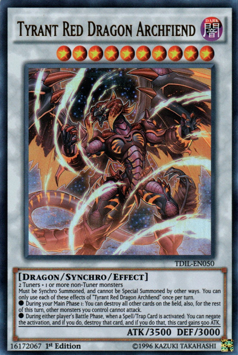 Tyrant Red Dragon Archfiend [TDIL-EN050] Ultra Rare | Fandemonia Ltd