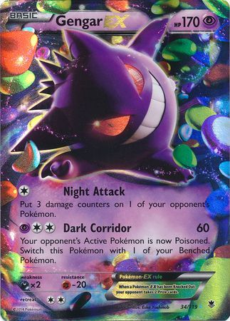 Gengar EX (34/119) (Jumbo Card) [XY: Phantom Forces] | Fandemonia Ltd