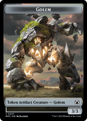 Golem // Blood Double-Sided Token [March of the Machine Commander Tokens] | Fandemonia Ltd