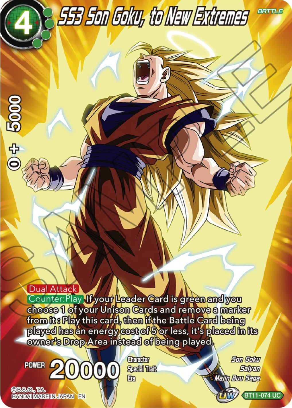 SS3 Son Goku, to New Extremes (BT11-074) [Theme Selection: History of Son Goku] | Fandemonia Ltd