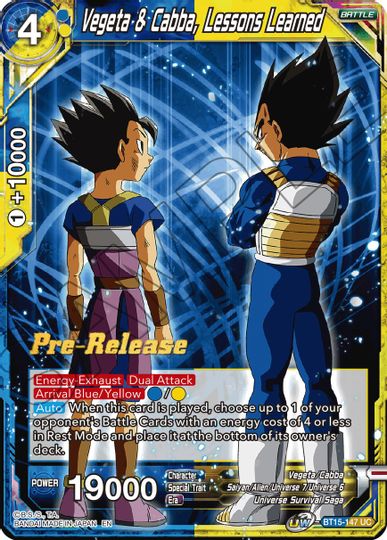 Vegeta & Cabba, Lessons Learned (BT15-147) [Saiyan Showdown Prerelease Promos] | Fandemonia Ltd