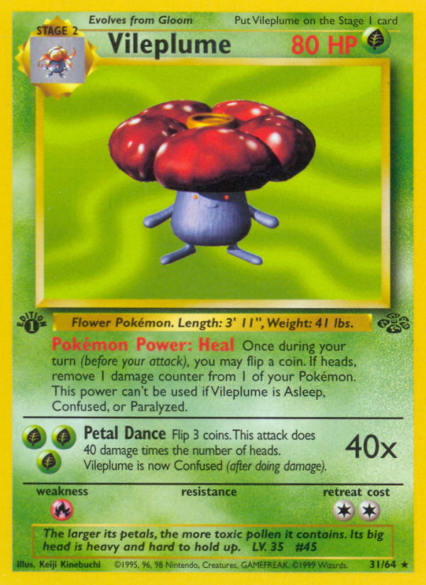 Vileplume (31/64) [Jungle 1st Edition] | Fandemonia Ltd