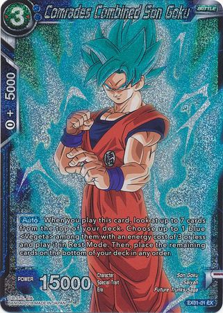 Comrades Combined Son Goku (Foil) (EX01-01) [Mighty Heroes] | Fandemonia Ltd