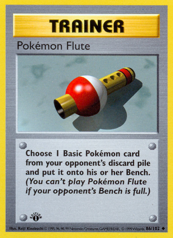 Pokemon Flute (86/102) (Shadowless) [Base Set 1st Edition] | Fandemonia Ltd