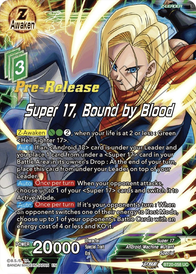 Super 17, Bound by Blood (BT20-058) [Power Absorbed Prerelease Promos] | Fandemonia Ltd