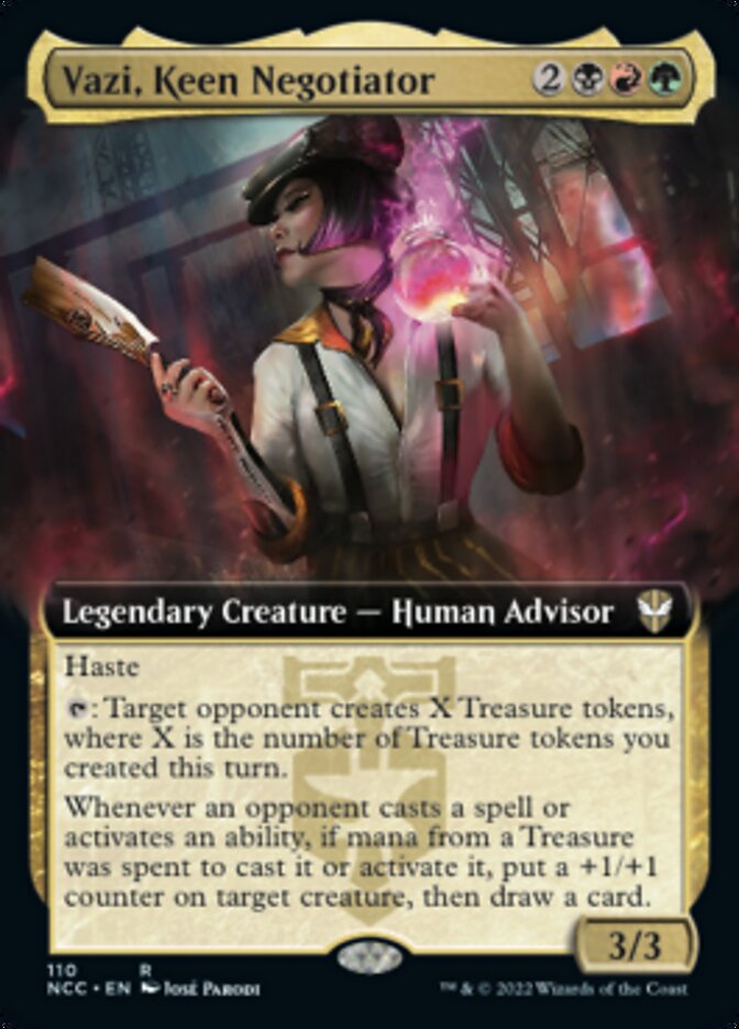 Vazi, Keen Negotiator (Extended Art) [Streets of New Capenna Commander] | Fandemonia Ltd