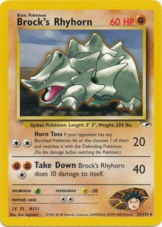 Brock's Rhyhorn (22/132) [Gym Heroes Unlimited] | Fandemonia Ltd