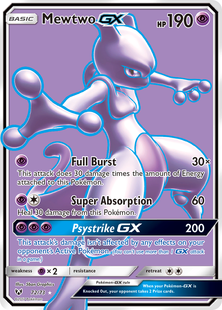 Mewtwo GX (72/73) [Sun & Moon: Shining Legends] | Fandemonia Ltd