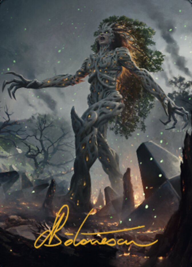 Titania, Gaea Incarnate Art Card (Gold-Stamped Signature) [The Brothers' War Art Series] | Fandemonia Ltd