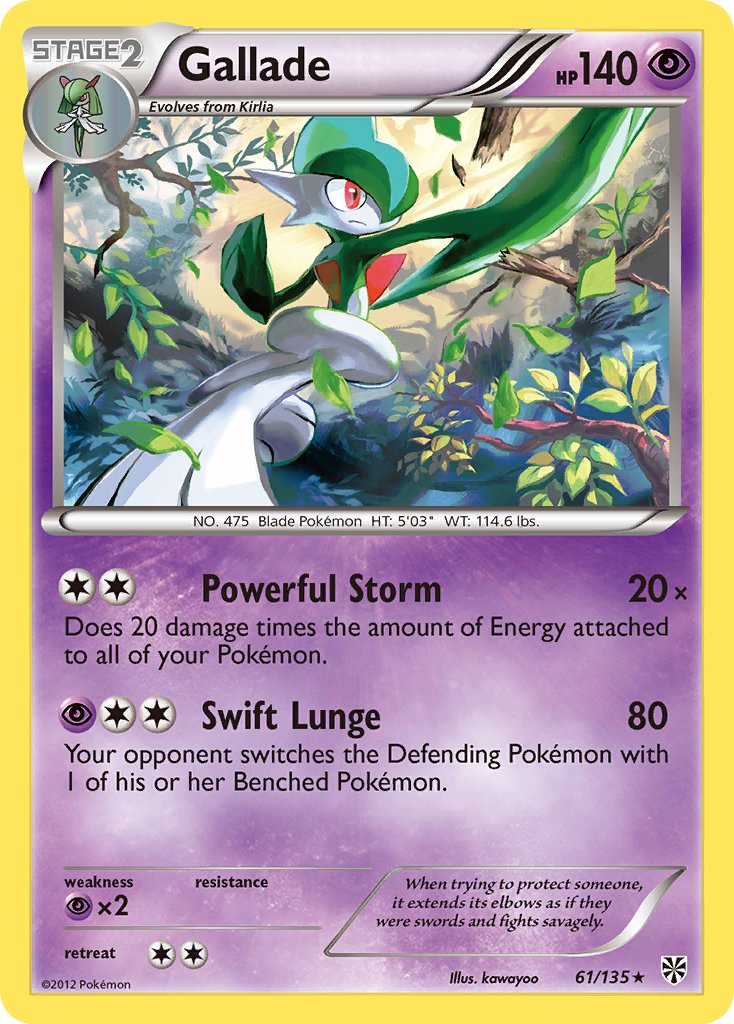 Gallade (61/135) (Cosmos Holo) (Blister Exclusive) [Black & White: Plasma Storm] | Fandemonia Ltd