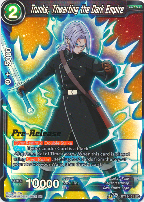 Trunks, Thwarting the Dark Empire (BT13-131) [Supreme Rivalry Prerelease Promos] | Fandemonia Ltd