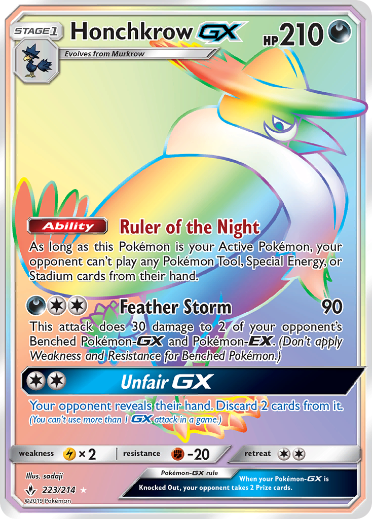 Honchkrow GX (223/214) [Sun & Moon: Unbroken Bonds] | Fandemonia Ltd