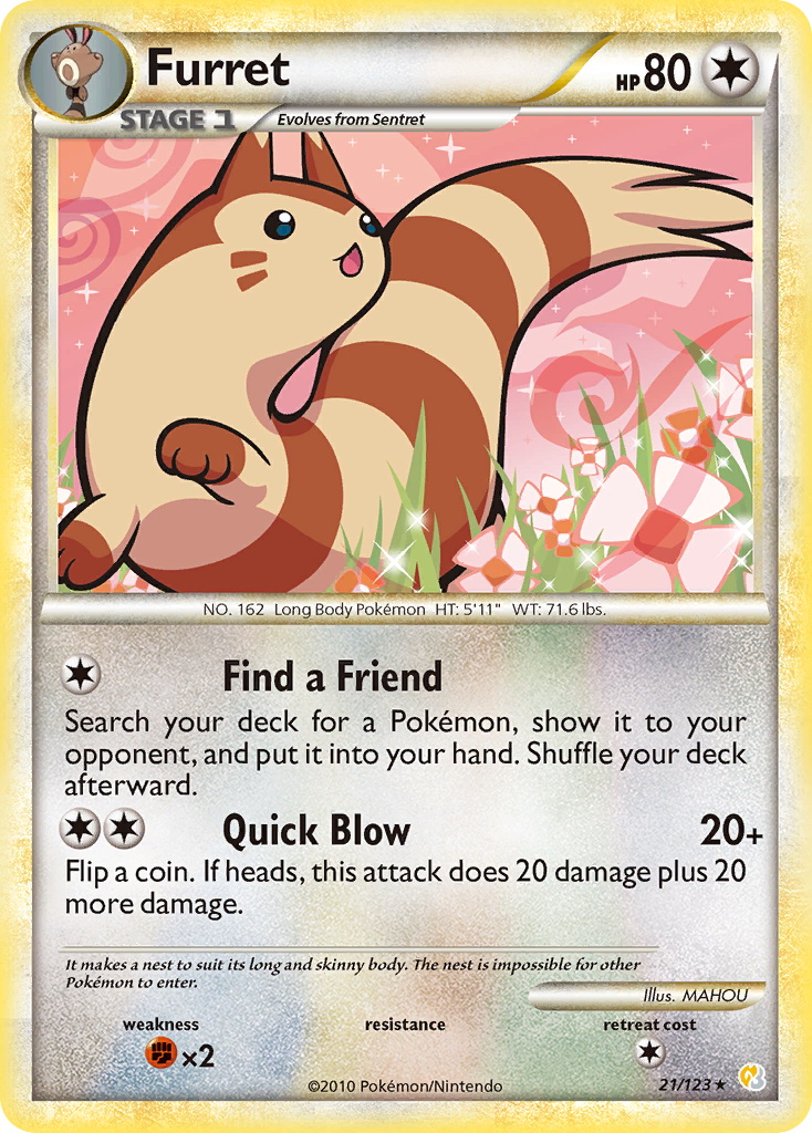 Furret (21/123) [HeartGold & SoulSilver: Base Set] | Fandemonia Ltd