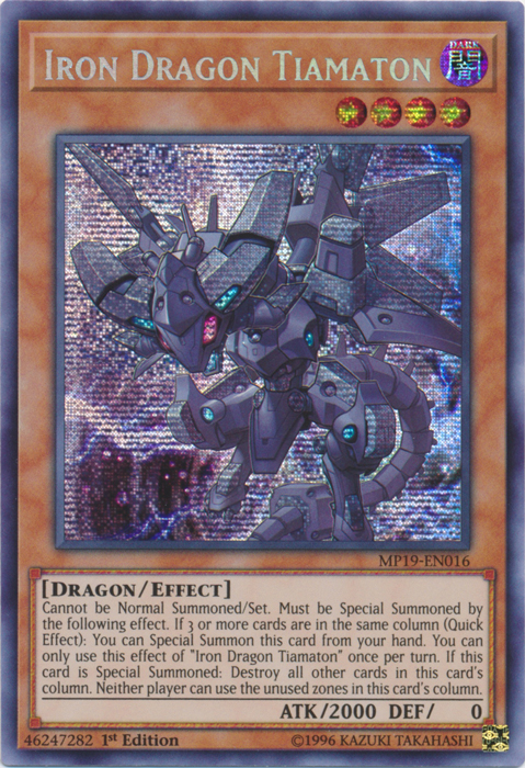 Iron Dragon Tiamaton [MP19-EN016] Prismatic Secret Rare | Fandemonia Ltd