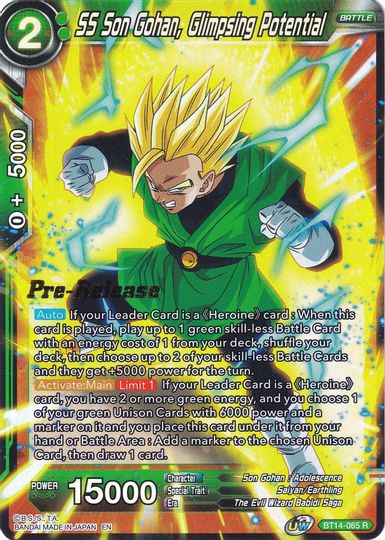 SS Son Gohan, Glimpsing Potential (BT14-065) [Cross Spirits Prerelease Promos] | Fandemonia Ltd