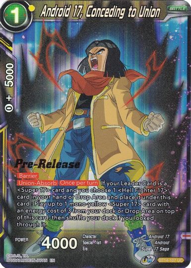 Android 17, Conceding to Union (BT14-107) [Cross Spirits Prerelease Promos] | Fandemonia Ltd