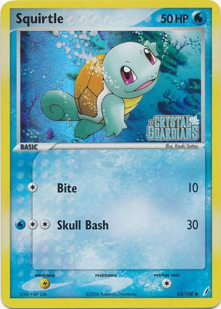 Squirtle (63/100) (Stamped) [EX: Crystal Guardians] | Fandemonia Ltd