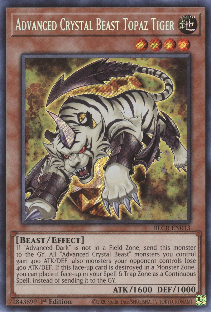 Advanced Crystal Beast Topaz Tiger [BLCR-EN013] Secret Rare | Fandemonia Ltd