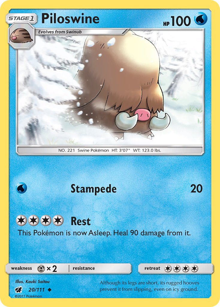 Piloswine (20/111) [Sun & Moon: Crimson Invasion] | Fandemonia Ltd