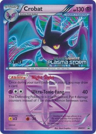 Crobat Team Plasma (BW51) (Staff Prerelease Promo) [Black & White: Black Star Promos] | Fandemonia Ltd