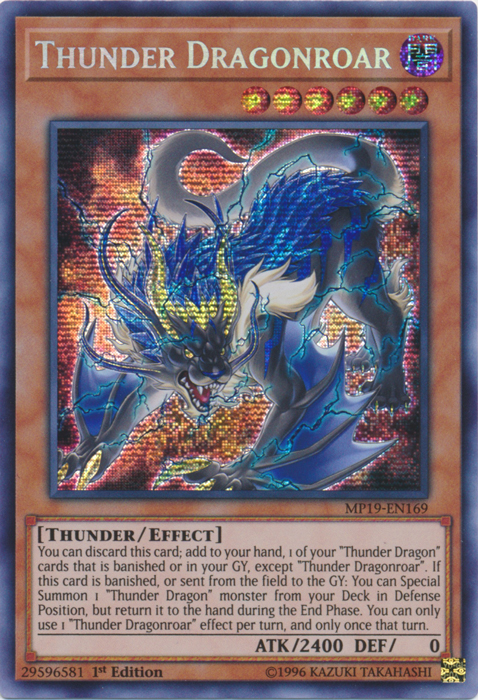 Thunder Dragonroar [MP19-EN169] Prismatic Secret Rare | Fandemonia Ltd