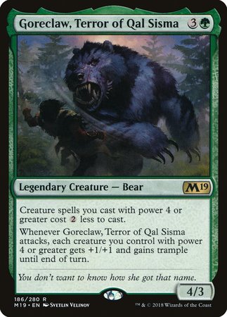 Goreclaw, Terror of Qal Sisma [Core Set 2019] | Fandemonia Ltd