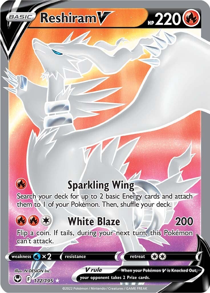 Reshiram V (172/195) [Sword & Shield: Silver Tempest] | Fandemonia Ltd