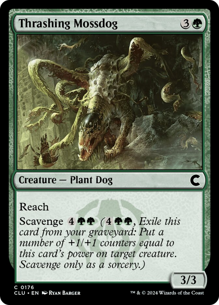 Thrashing Mossdog [Ravnica: Clue Edition] | Fandemonia Ltd