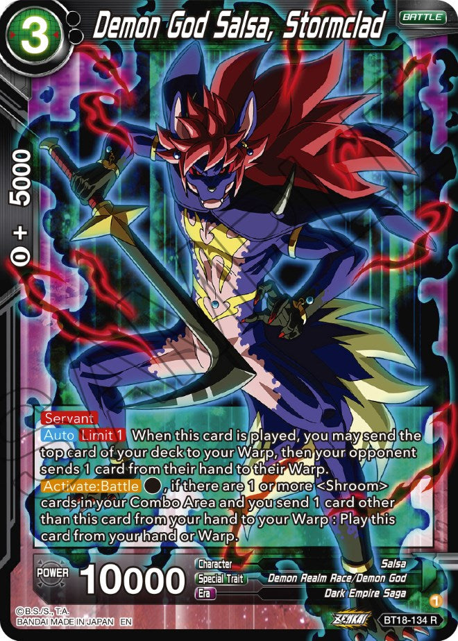 Demon God Salsa, Stormclad (BT18-134) [Dawn of the Z-Legends] | Fandemonia Ltd