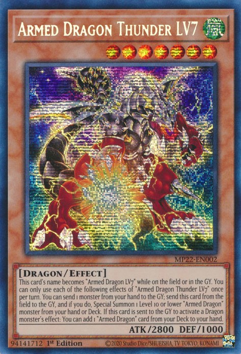 Armed Dragon Thunder LV7 [MP22-EN002] Prismatic Secret Rare | Fandemonia Ltd