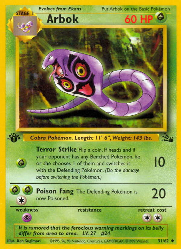 Arbok (31/62) [Fossil 1st Edition] | Fandemonia Ltd