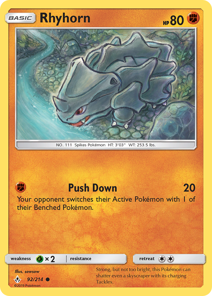 Rhyhorn (92/214) [Sun & Moon: Unbroken Bonds] | Fandemonia Ltd