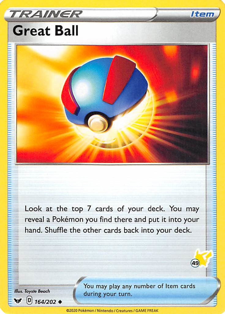 Great Ball (164/202) (Pikachu Stamp #49) [Battle Academy 2022] | Fandemonia Ltd