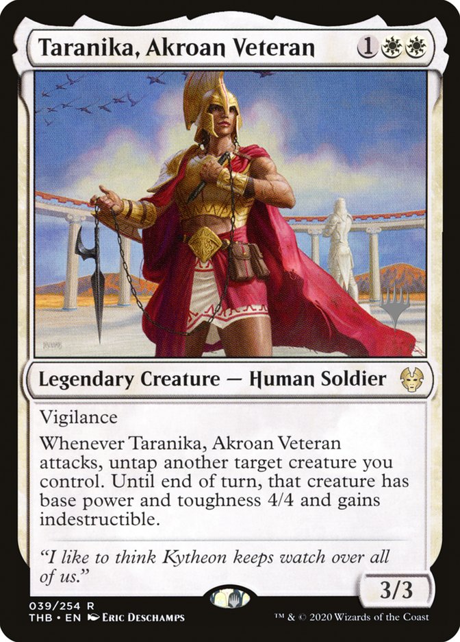 Taranika, Akroan Veteran (Promo Pack) [Theros Beyond Death Promos] | Fandemonia Ltd