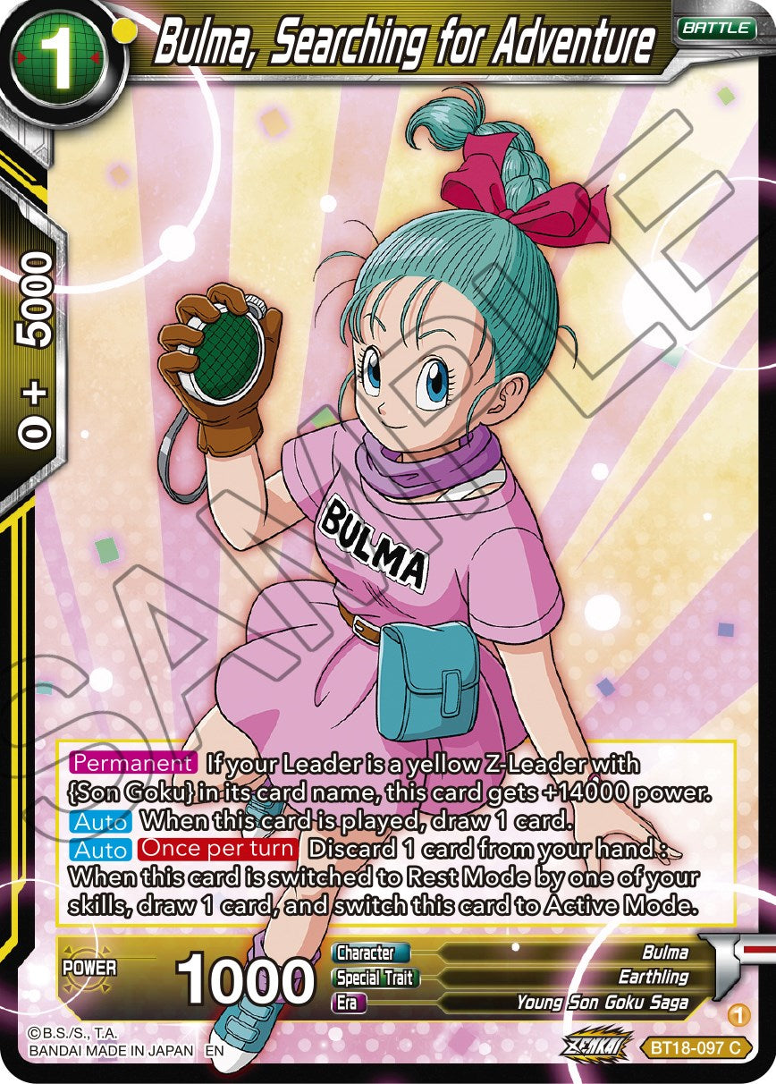 Bulma, Searching for Adventure (BT18-097) [Dawn of the Z-Legends] | Fandemonia Ltd