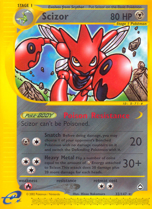 Scizor (32/147) [Aquapolis] | Fandemonia Ltd