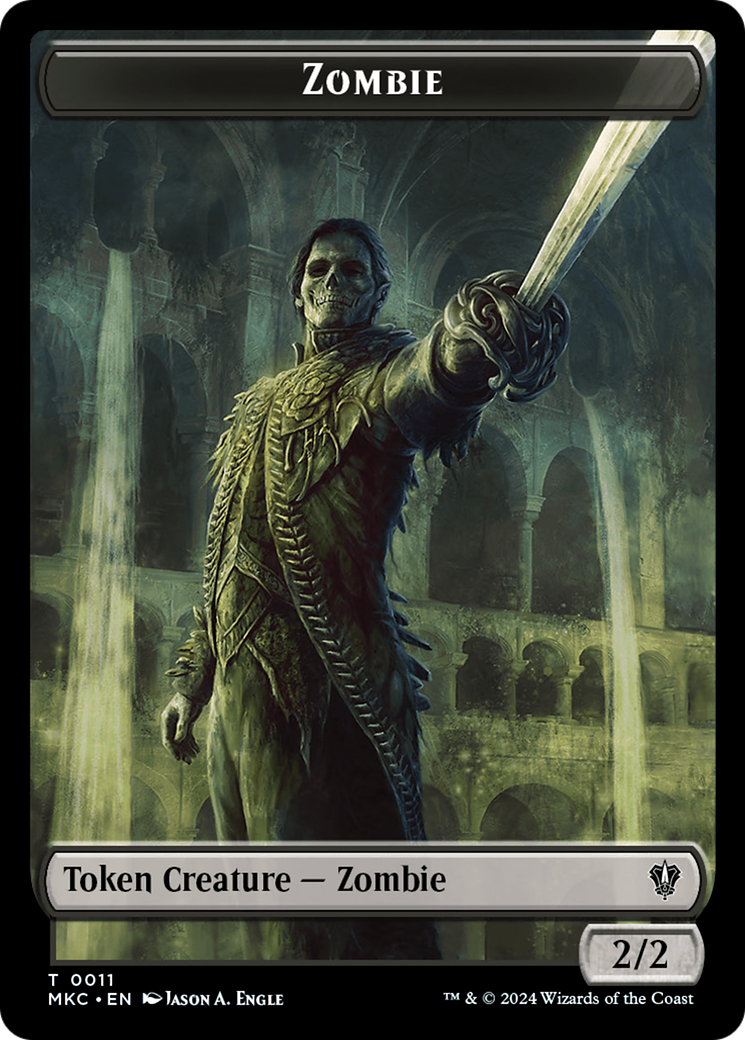 Vizier of Many Faces // Zombie Double-Sided Token [Murders at Karlov Manor Commander Tokens] | Fandemonia Ltd