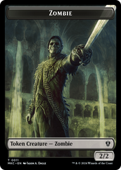 Salamander Warrior // Zombie Double-Sided Token [Murders at Karlov Manor Commander Tokens] | Fandemonia Ltd