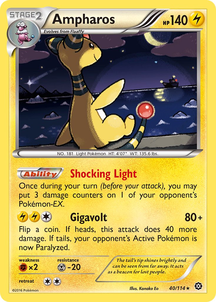 Ampharos (40/114) (Theme Deck Exclusive) [XY: Steam Siege] | Fandemonia Ltd