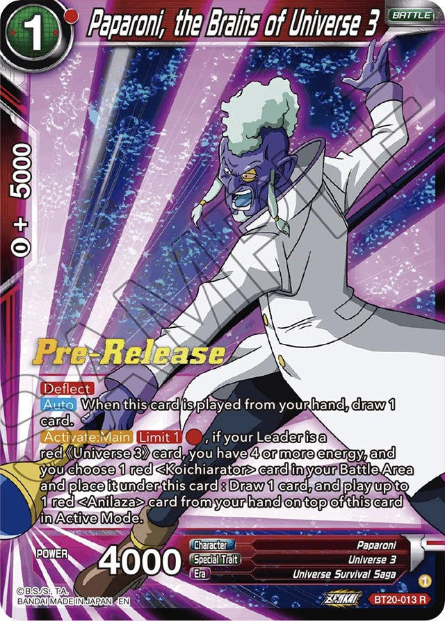 Paparoni, the Brains of Universe 3 (BT20-013) [Power Absorbed Prerelease Promos] | Fandemonia Ltd