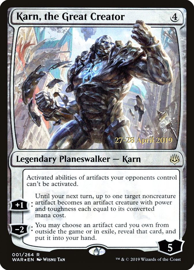 Karn, the Great Creator  [War of the Spark Prerelease Promos] | Fandemonia Ltd