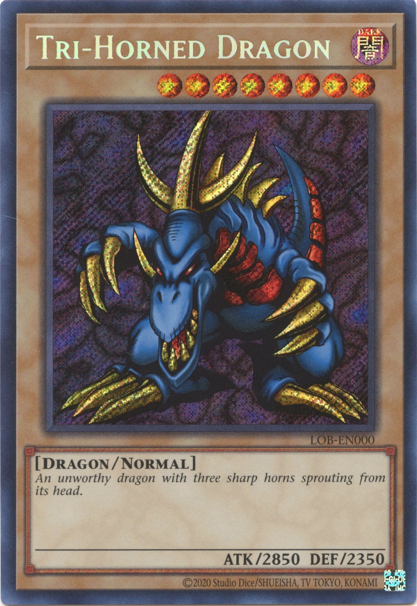 Tri-Horned Dragon (25th Anniversary) [LOB-EN000] Secret Rare | Fandemonia Ltd