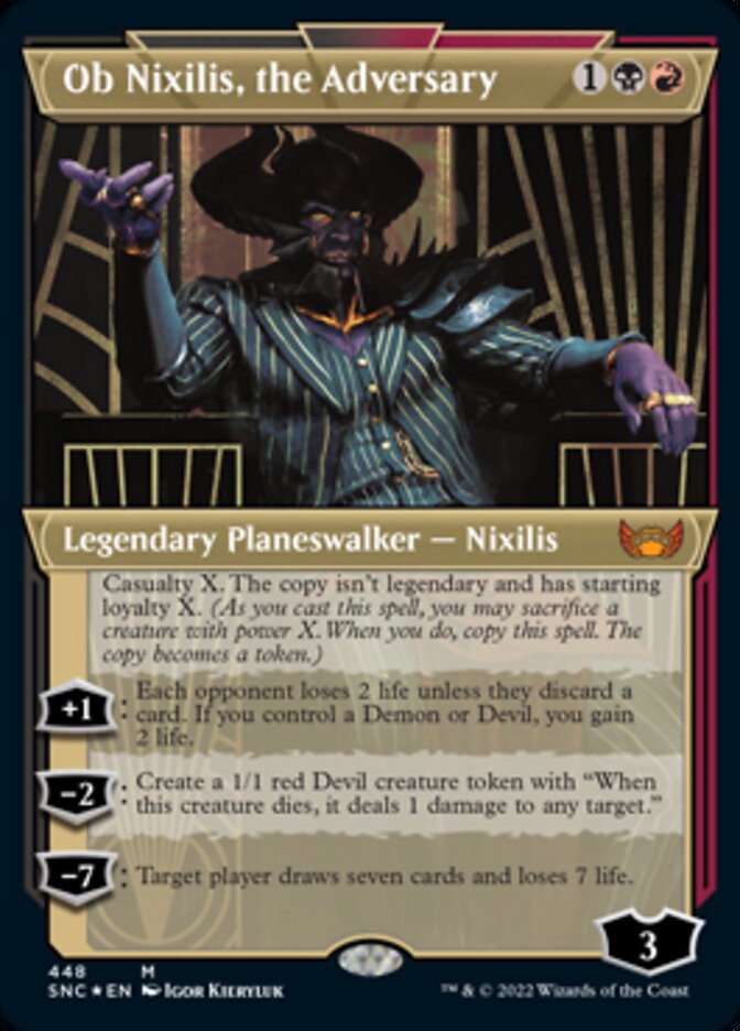 Ob Nixilis, the Adversary (Showcase Art Deco Foil Etched) [Streets of New Capenna] | Fandemonia Ltd