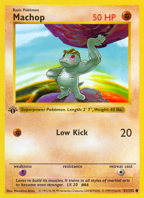 Machop (52/102) (Shadowless) [Base Set 1st Edition] | Fandemonia Ltd