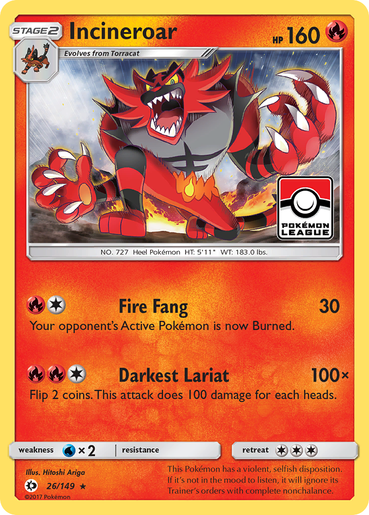 Incineroar (26/149) [Sun & Moon: Base Set] | Fandemonia Ltd